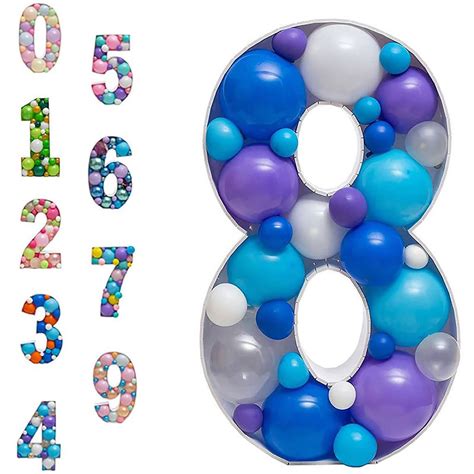 numeros con globos tecnica mosaico